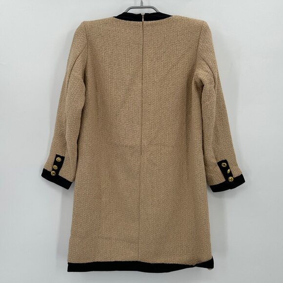 Pomander Place by Tuckernuck Tan Coco Tweed Bow Dress XS Long Sleeve NWT - Picture 5 of 5